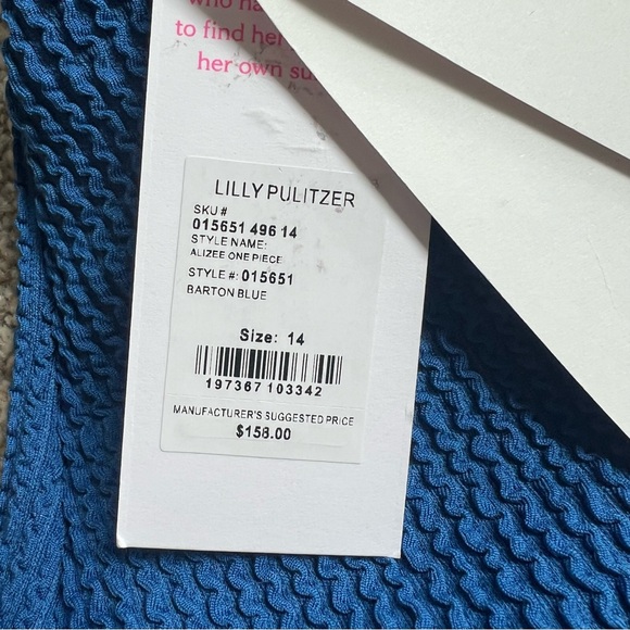 NEW Lilly Pulitzer Womens 14 Alizee One-Piece Barton Blue Swimsuit NWT - Picture 6 of 6